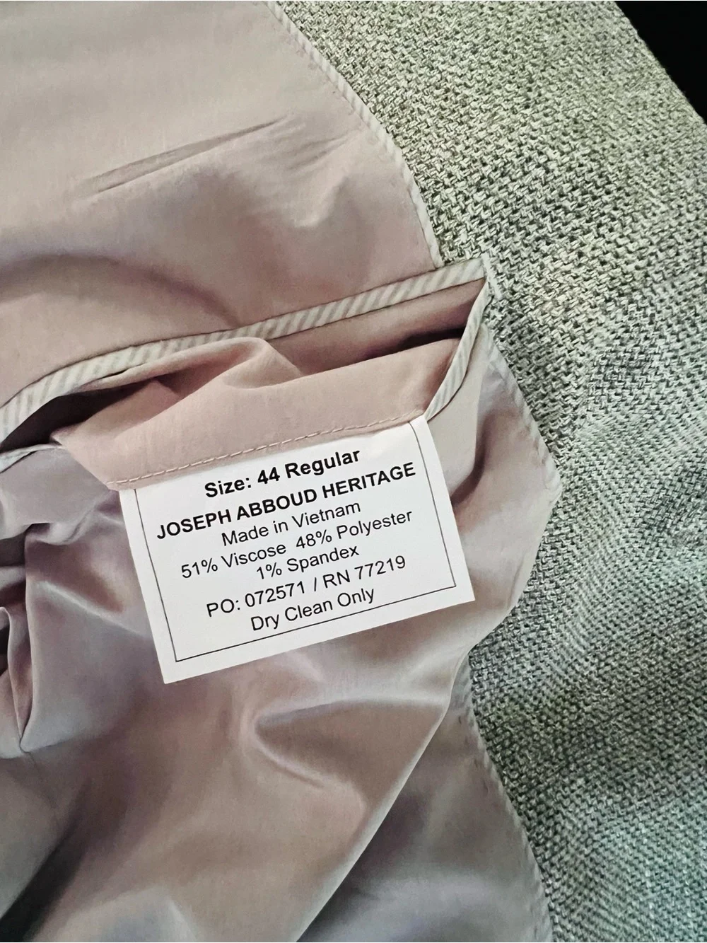 NWOT, Joseph Abboud Light Green Textured Sport Coat